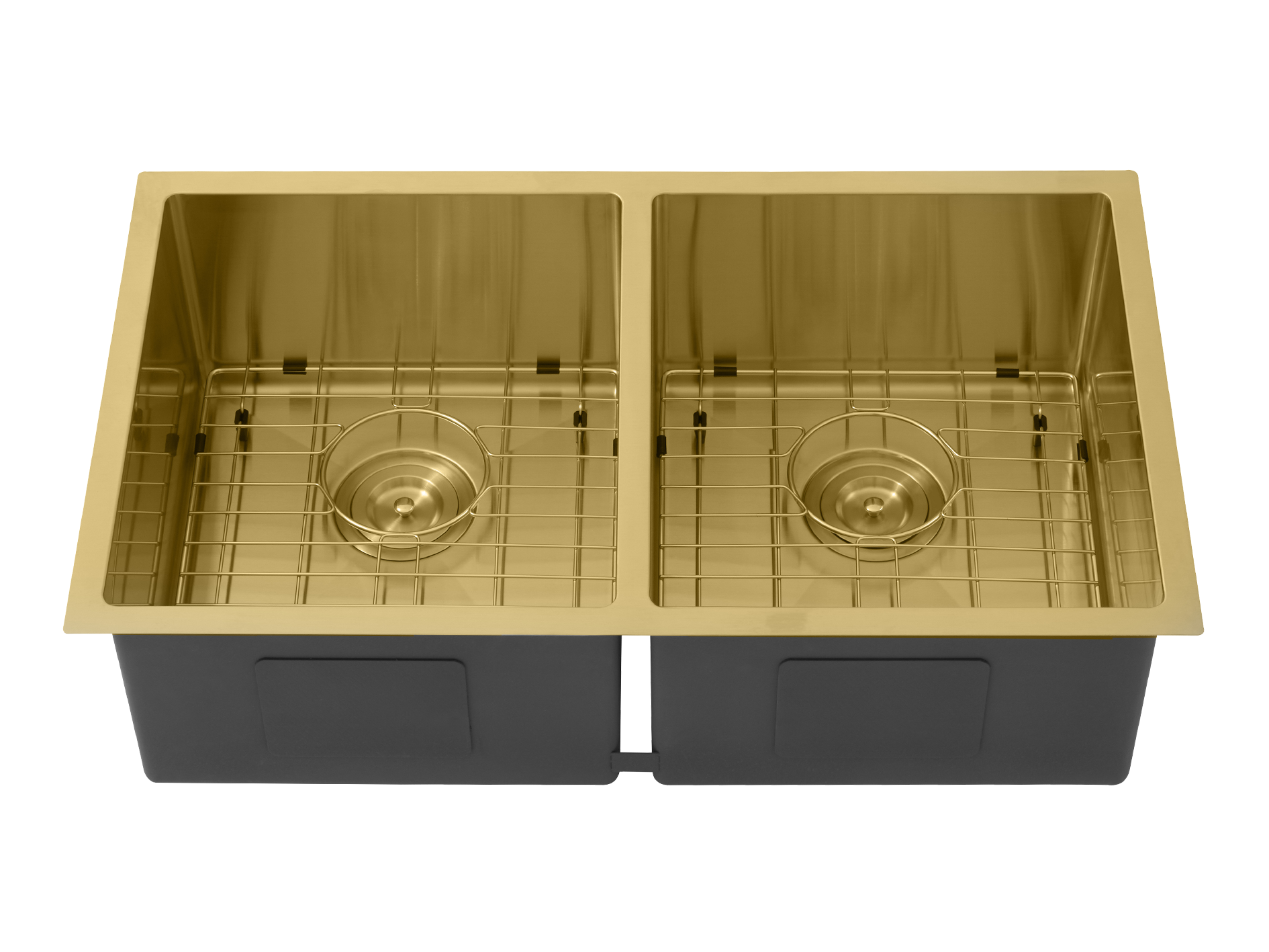 Lukka Kliff 775mm Double Bowl Stainless Steel Sink Brushed Gold