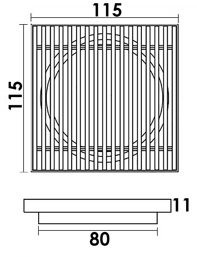 Lushh 115 x 115mm Stainless Steel Wedge Wire Floor Grate