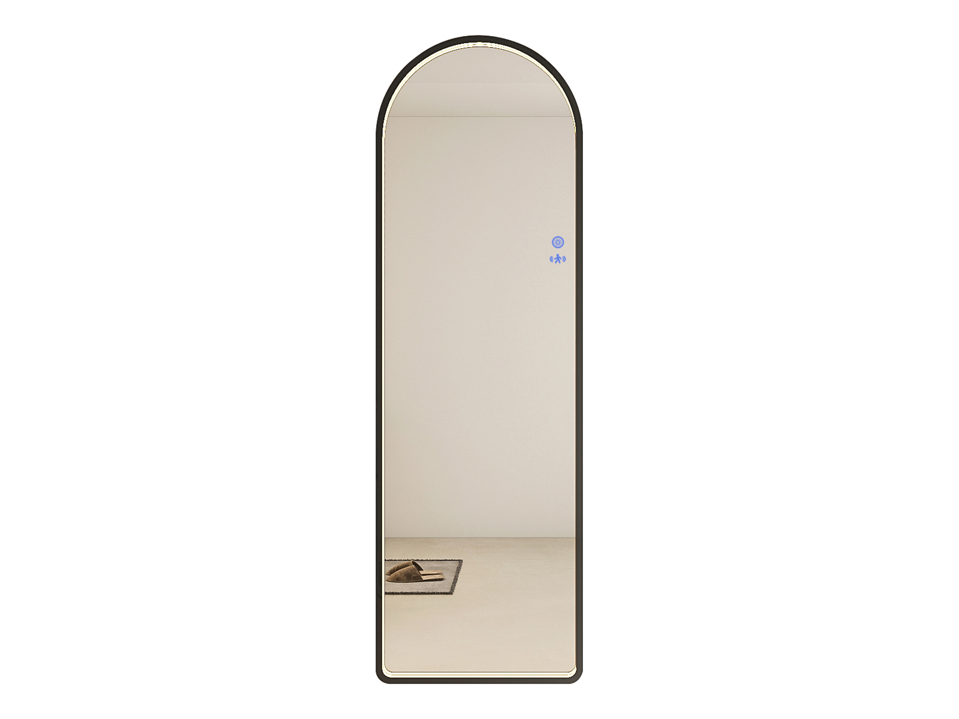 Lushh Lotus Framed LED Mirror Matte Black