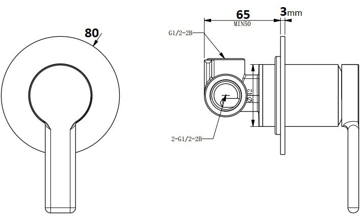 Lushh Lilly Pilly Wall Shower/Bath Mixer LS-LP-303