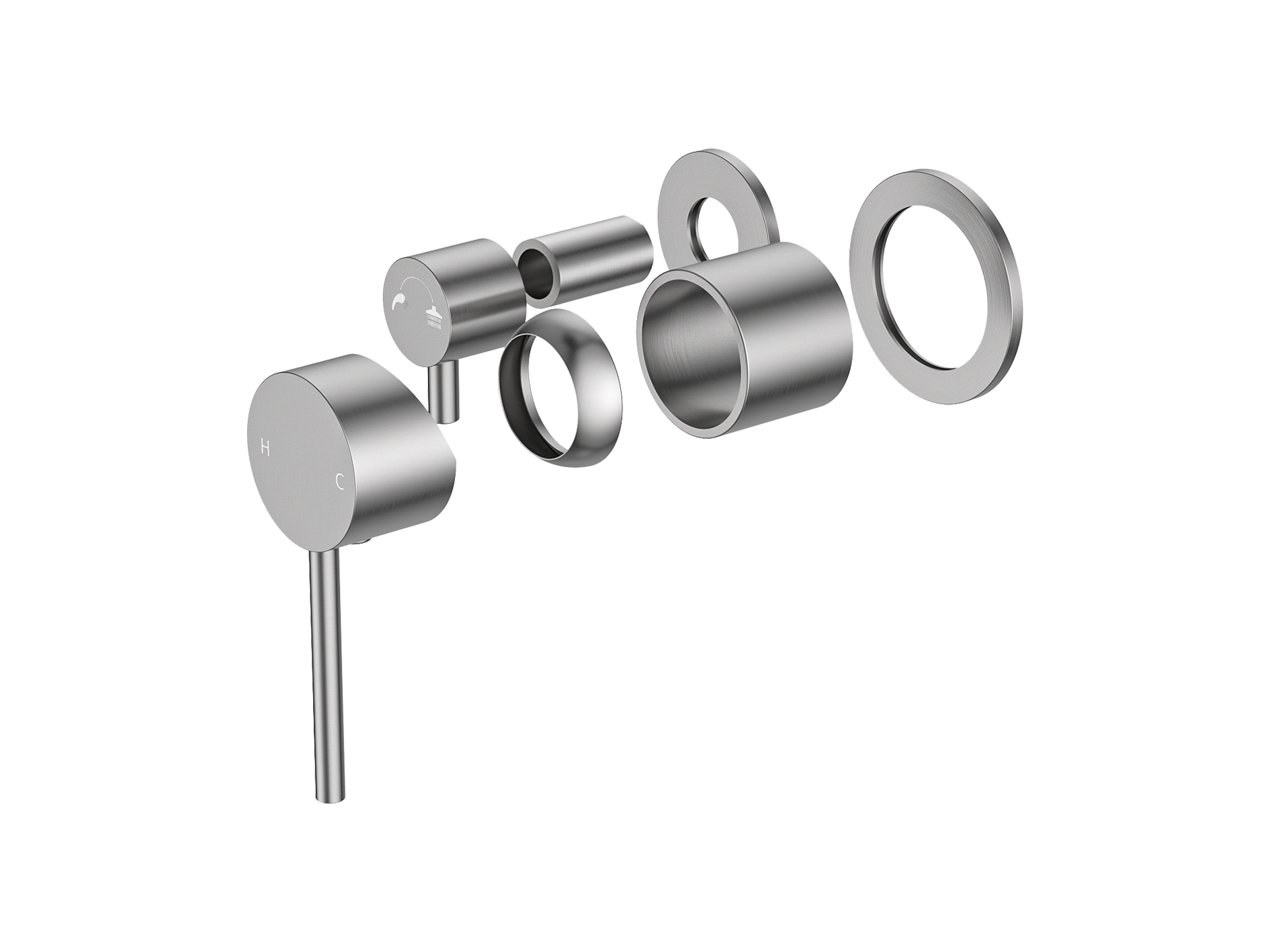 Lushh Maple Horizontal Wall Diverter Shower/Bath Mixer Separate Plates LS-MP-306