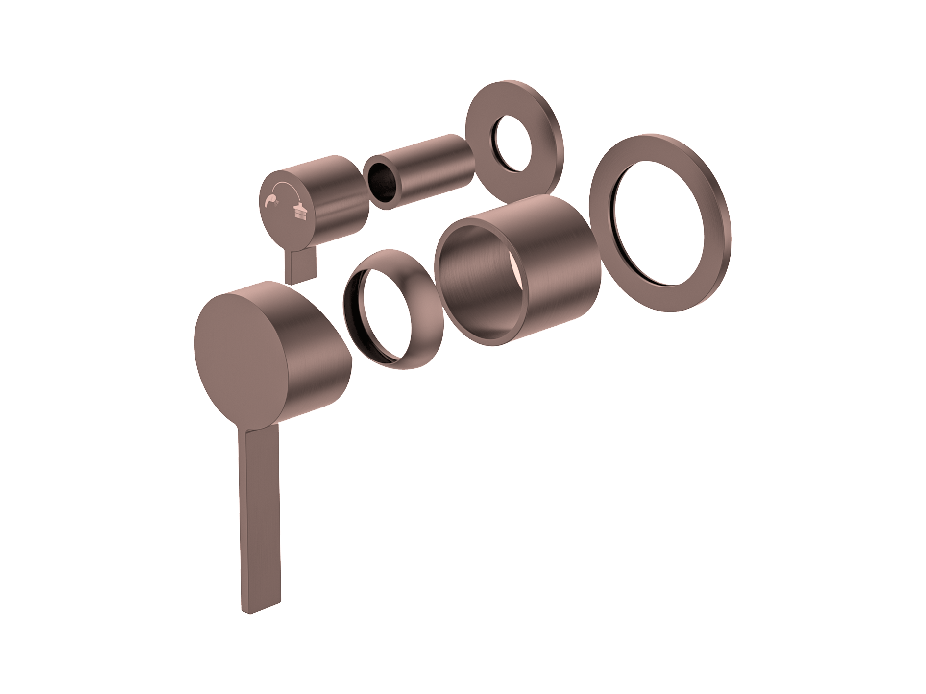 Lushh Sakura Horizontal Wall Diverter Shower/Bath Mixer Separate Plates LS-SA-306