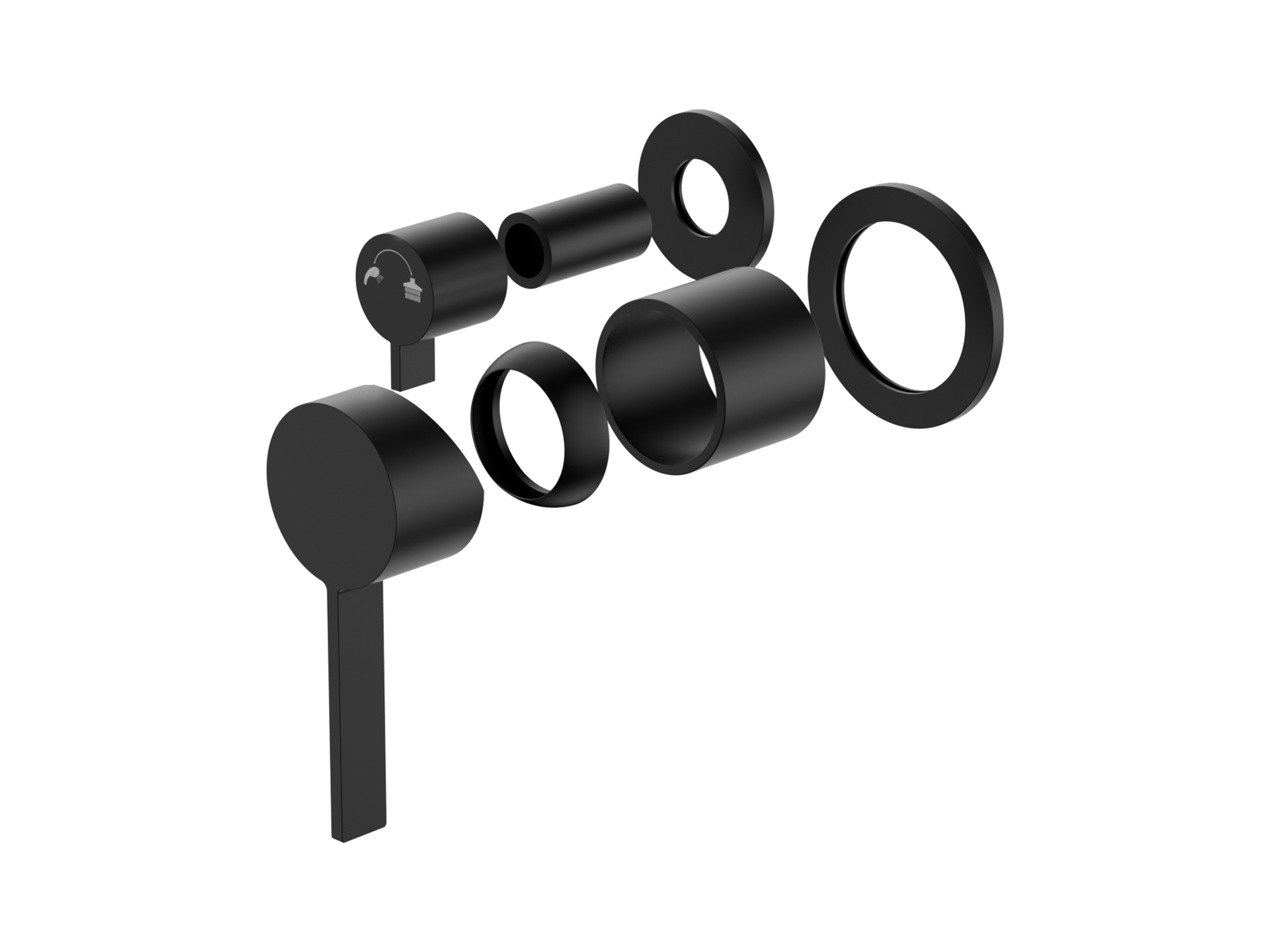 Lushh Sakura Horizontal Wall Diverter Shower/Bath Mixer Separate Plates LS-SA-306