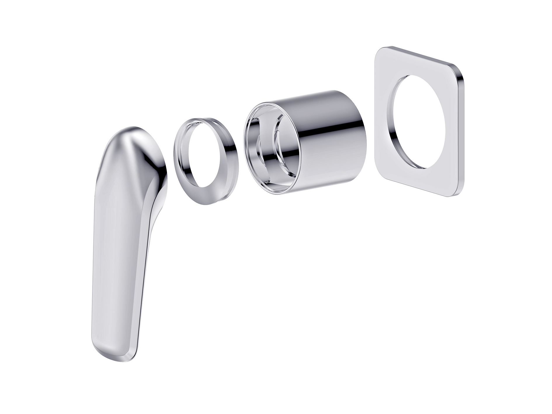 Lushh Sequoia Wall Shower/Bath Mixer Square Plate LS-SQ-303S