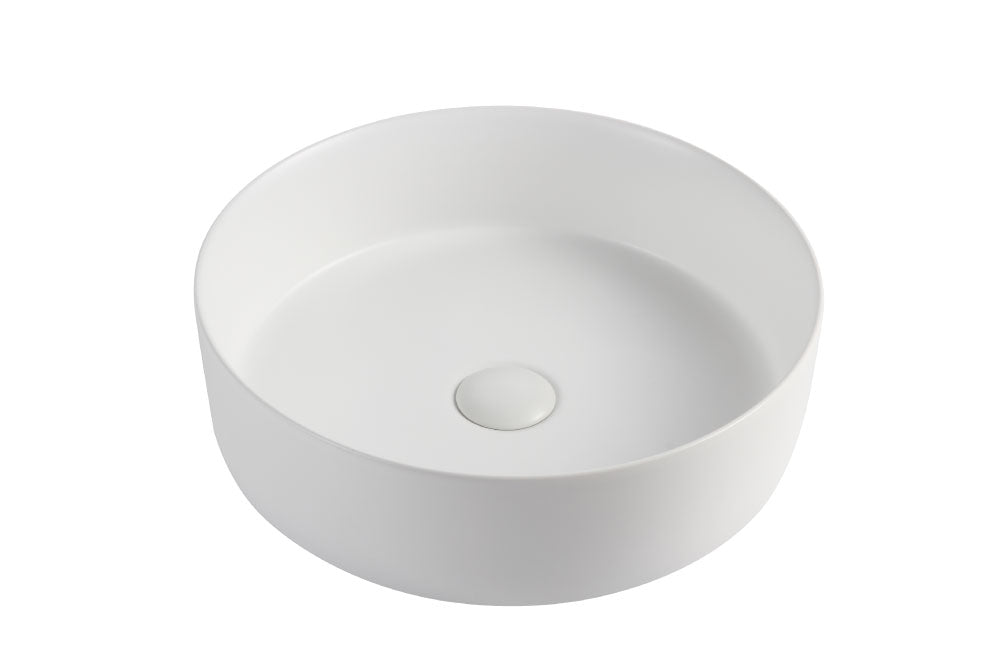 Vellano Lucito 360 x 120mm Round Above Counter Ceramic Basin LUC360AVB