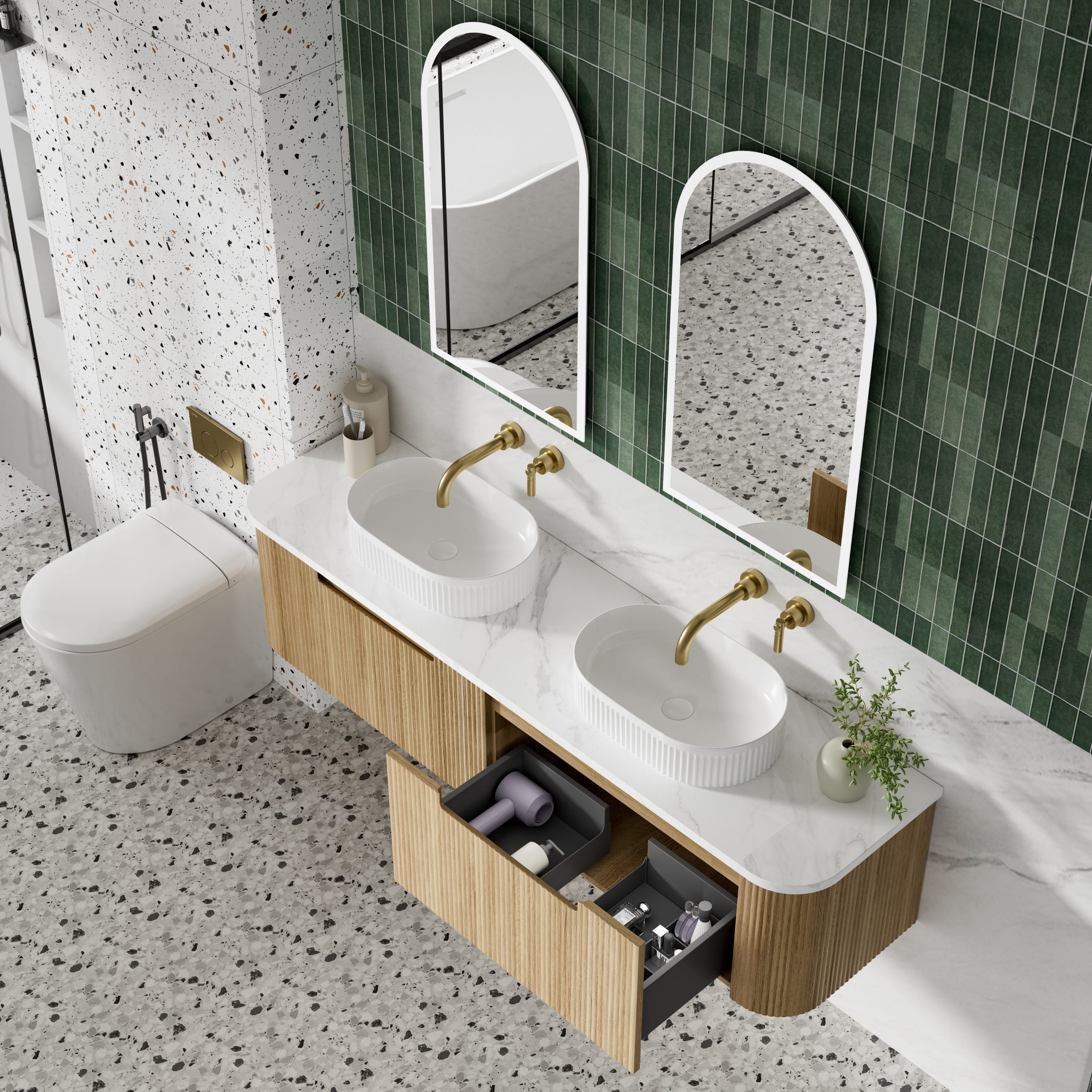 Aulic Varcelli 1800mm Mono Wall Hung Single Bowl