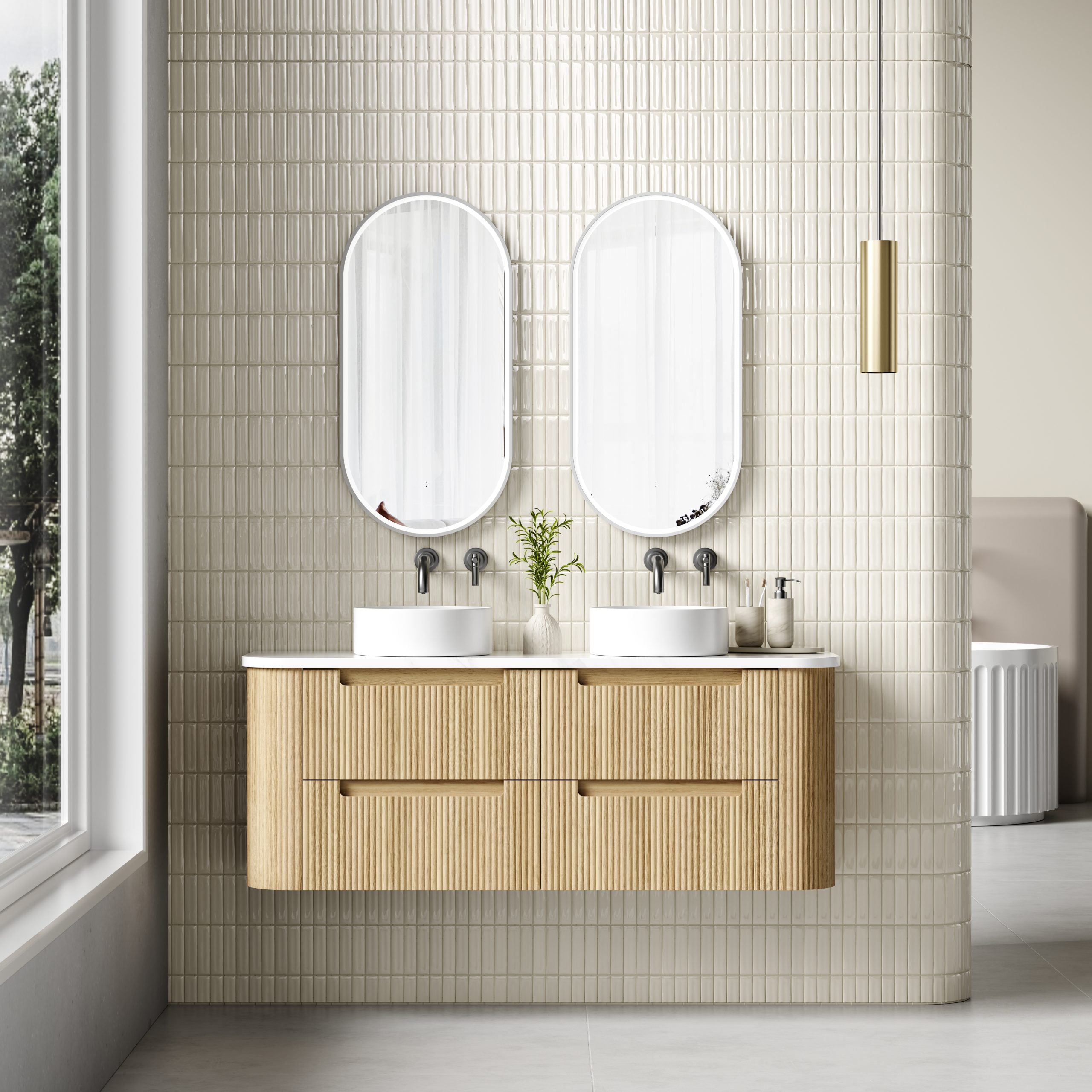 Aulic Varcelli 1500mm Tier Wall Hung Vanity Double Bowl