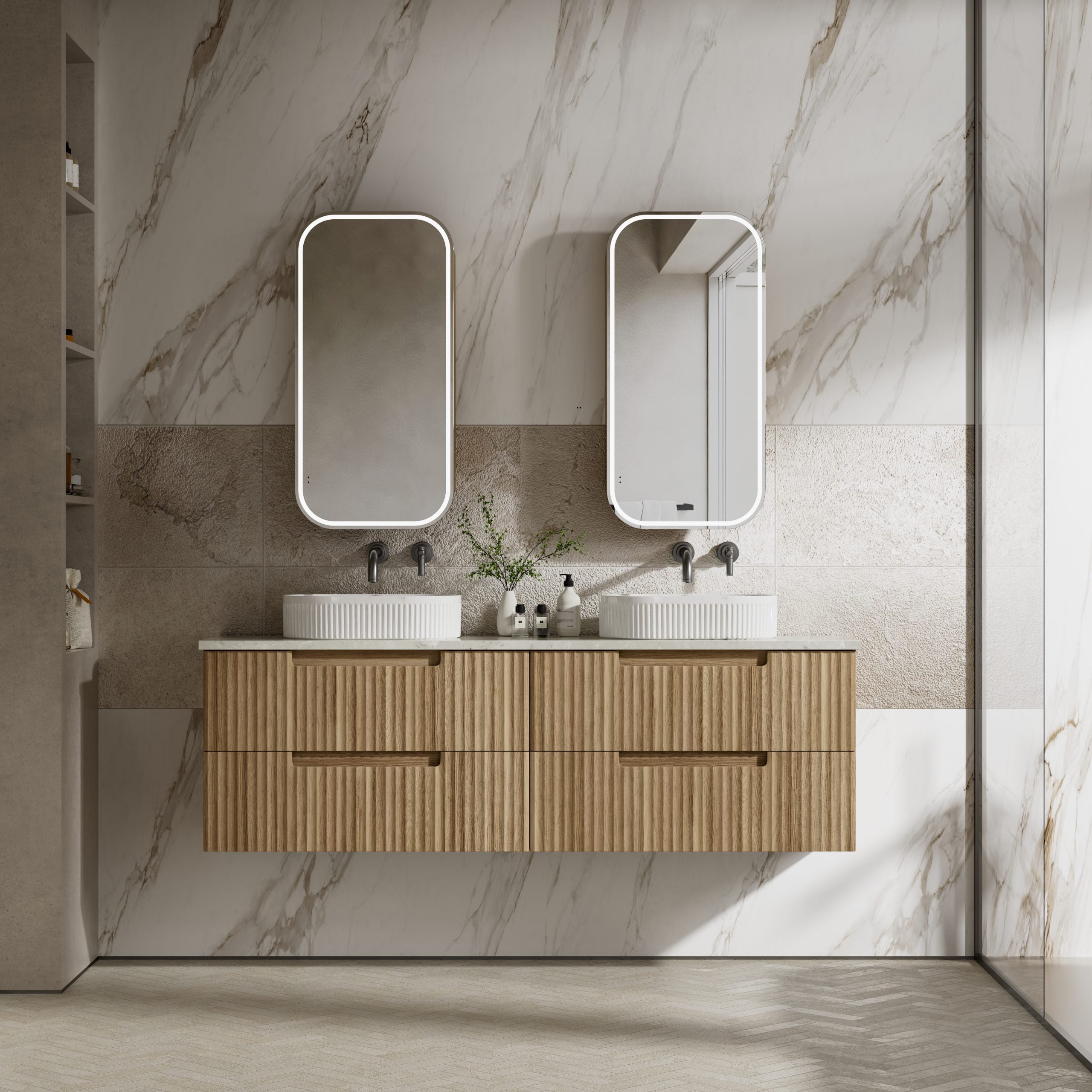 Aulic Lovina 1800mm Wall Hung Vanity Double Bowl