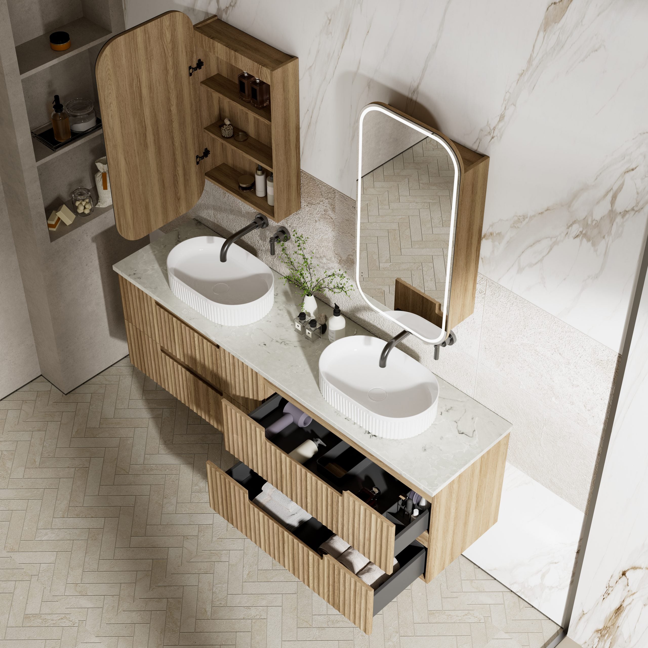 Aulic Lovina 1800mm Wall Hung Vanity Double Bowl