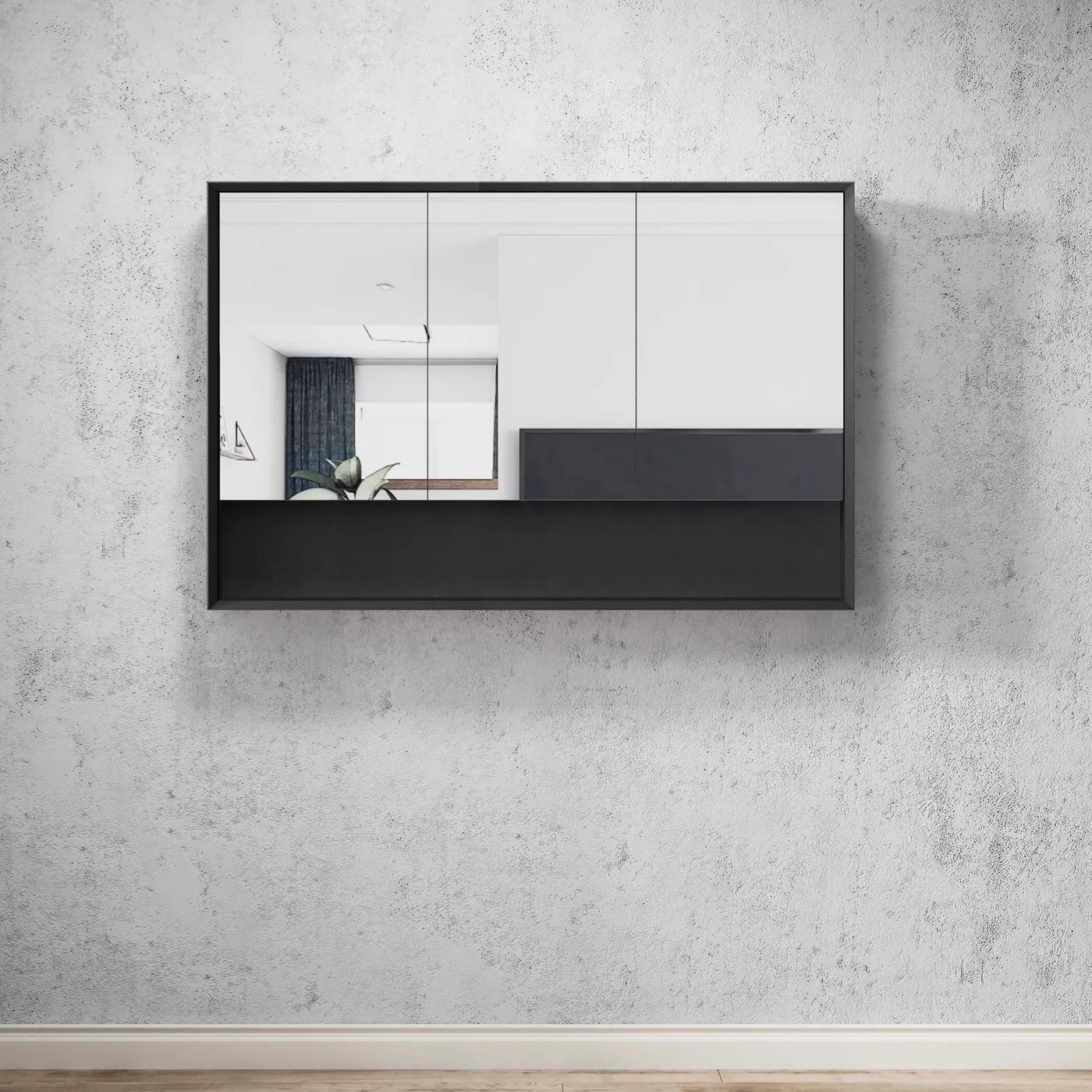 Otti Marlo 1200mm Shaving Cabinet Matte Black MASV1200B