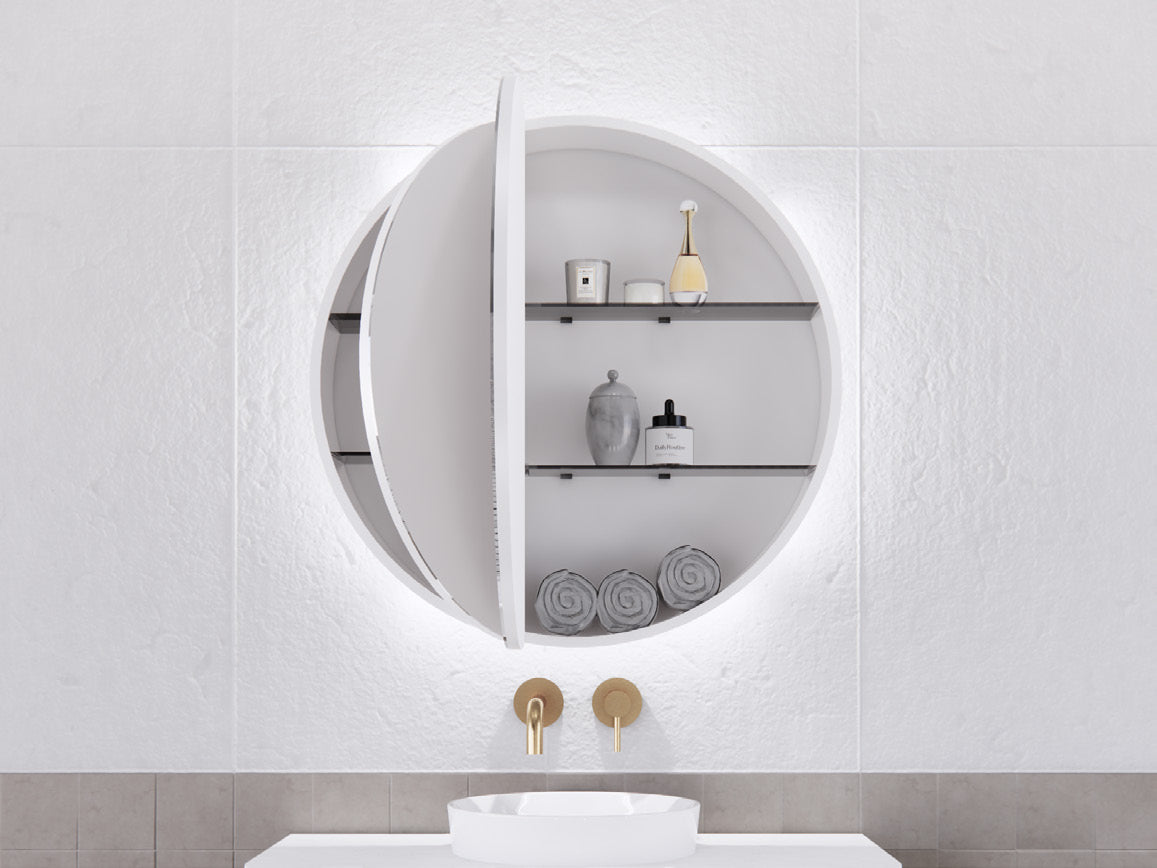 ABS Riva Paris 805mm LED Shaving Cabinet MCLED-8080R-MW