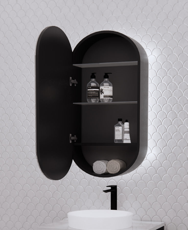 ABS Riva Paris 455mm LED Shaving Cabinet MCLED-O-4587-MB