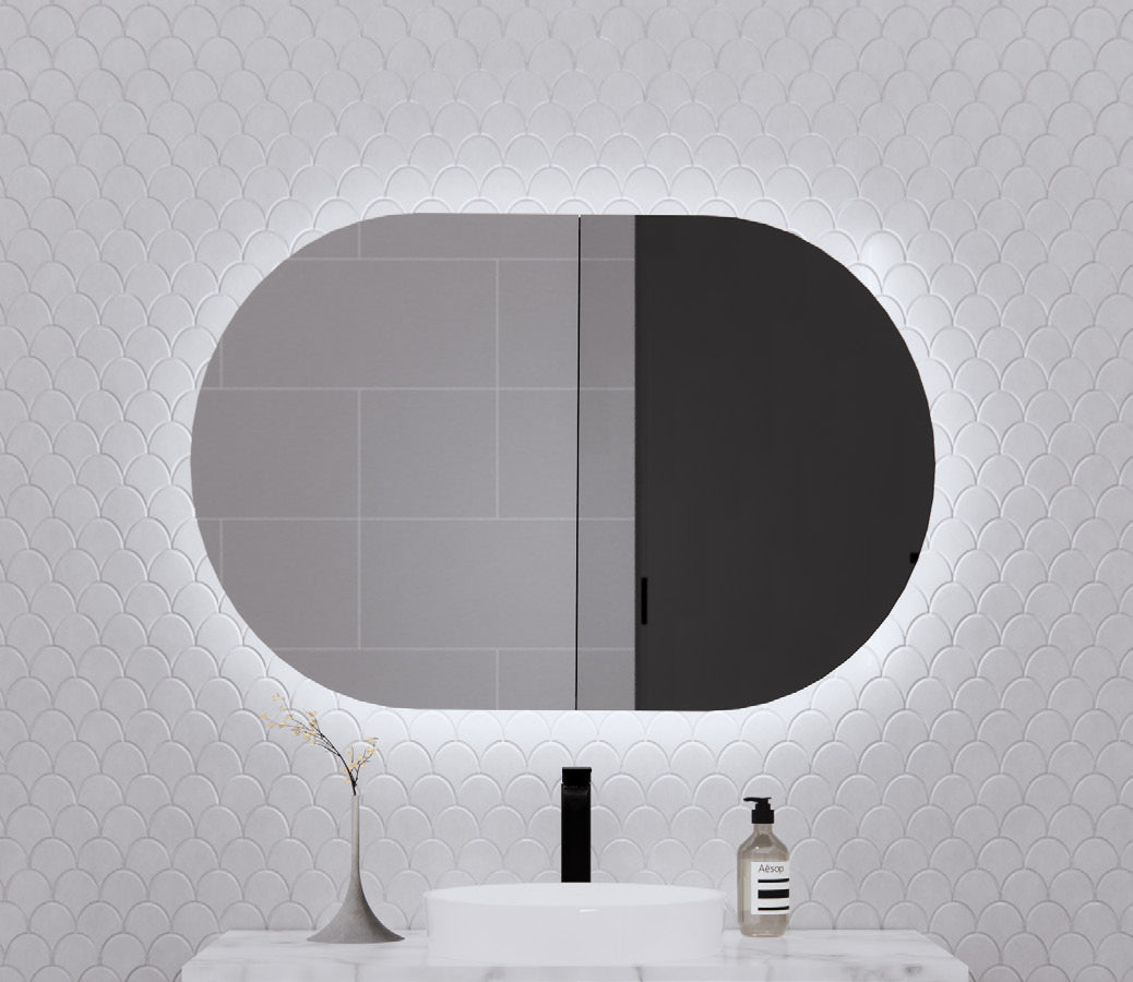 ABS Riva Paris 874mm LED Shaving Cabinet MCLED-O-8760-MB