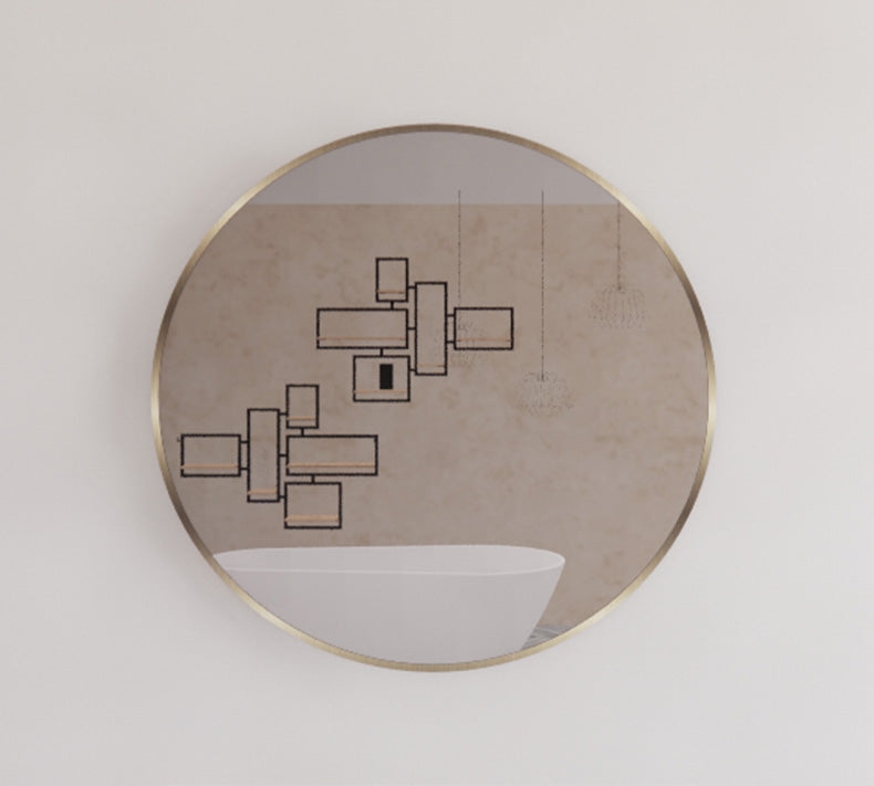 ABS Framed Round Mirror Brushed Gold