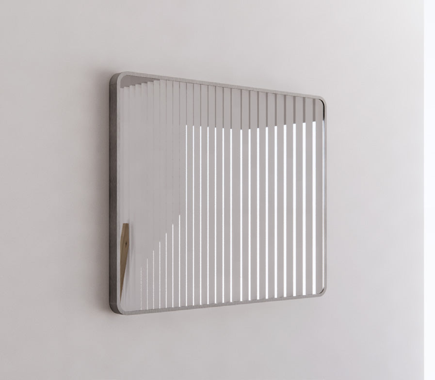 ABS Framed Rectangle Mirror Brushed Nickel