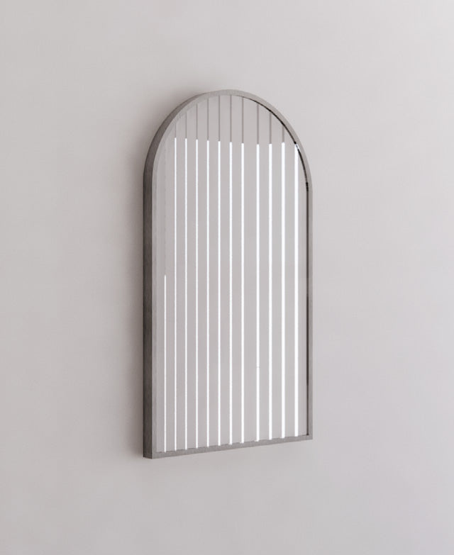 ABS Framed Arch Mirror Brushed Nickel