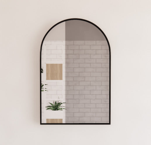 ABS Framed Arch Mirror Matte Black