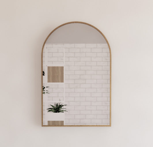 ABS Framed Arch Mirror Brushed Gold