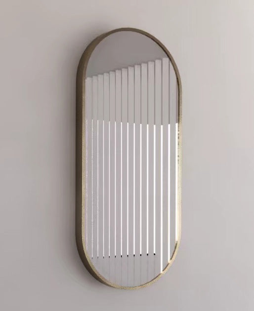 ABS Framed Oval Mirror Brushed Gold
