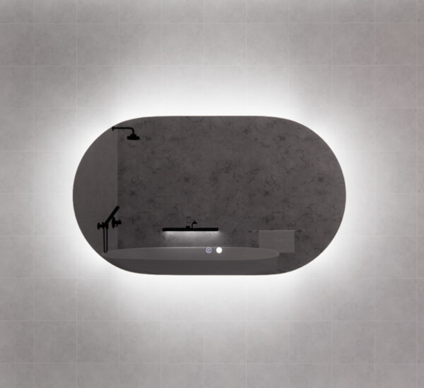 ABS Riva Frameless Oval LED Mirror - MLED-02-1270