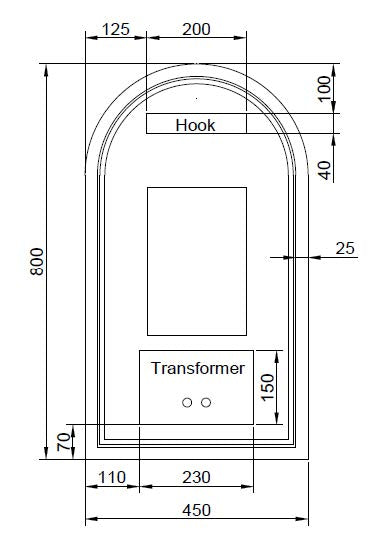 ABS Riva Arch Framed LED Mirror