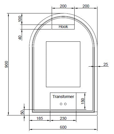 ABS Riva Arch Framed LED Mirror