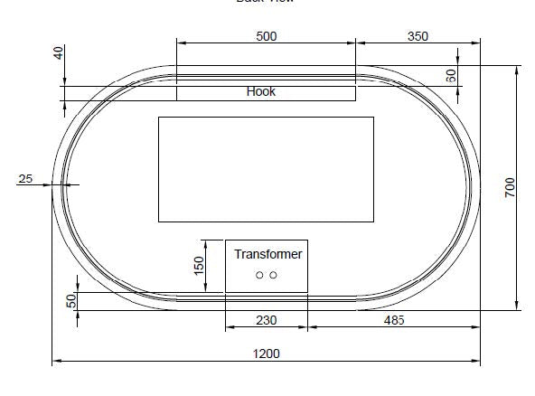ABS Riva Oval Framed LED Mirror