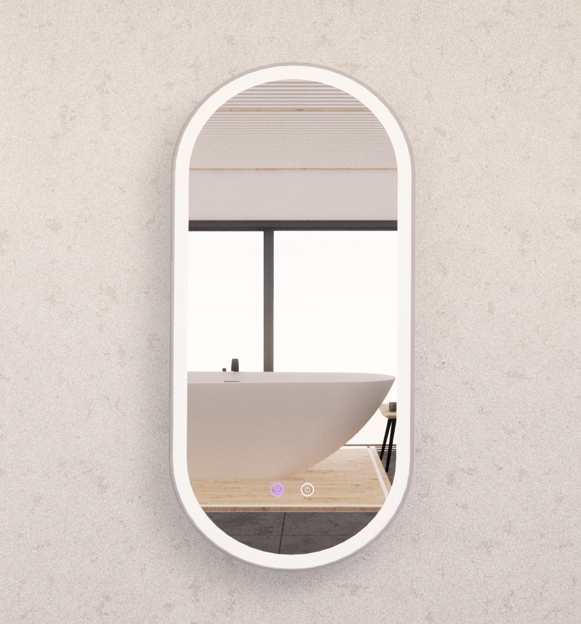 ABS Riva Oval Framed LED Mirror