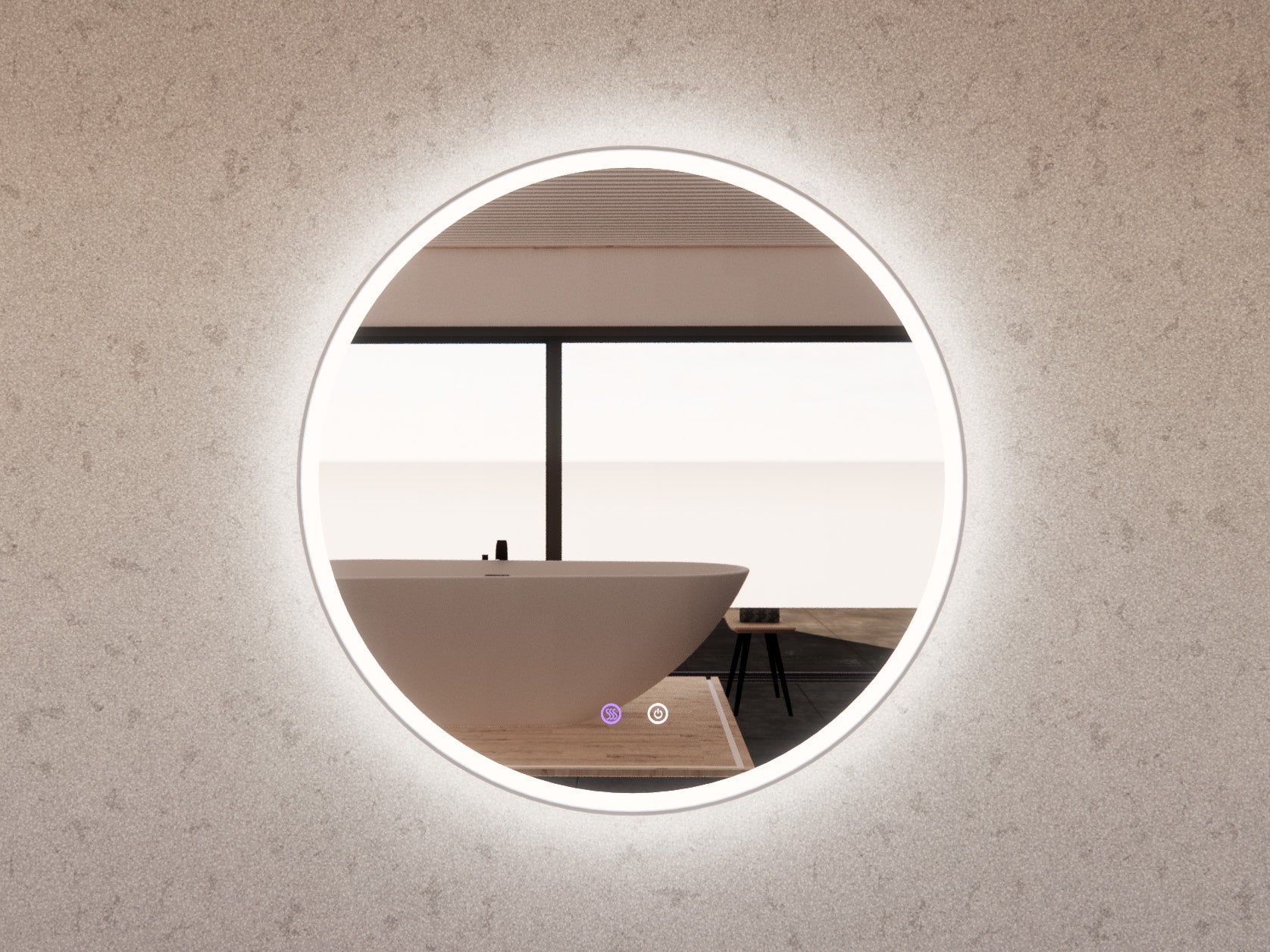 ABS Riva Round Framed LED Mirror