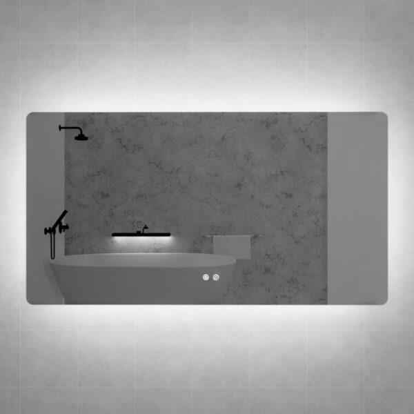 ABS Riva Frameless Rectangle LED Mirror - MLED-S5-1580