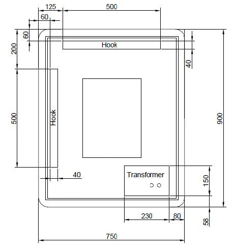 ABS Riva Frameless Rectangle LED Mirror - MLED-S5-7590