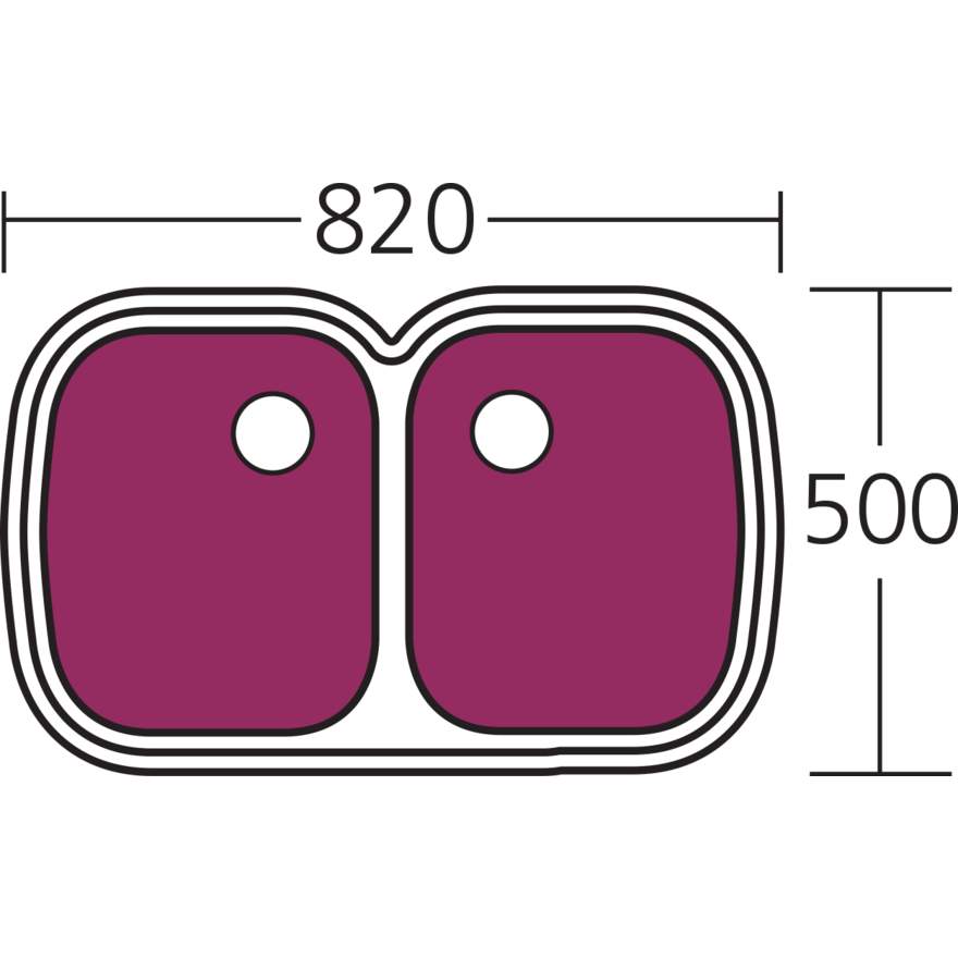 Oliveri Monet Double Undermount Bowl Sink MO70U