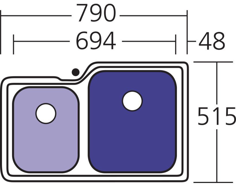 Oliveri Nu-Petite 1 & 3/4 Undermount Bowl Sink NP62U