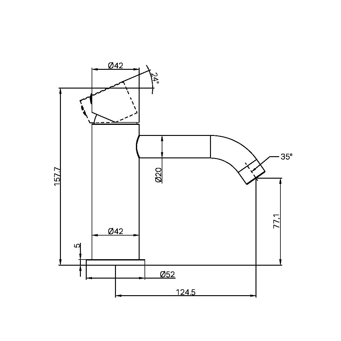 Nero Zen SS316L Basin Mixer Handless NR162201b