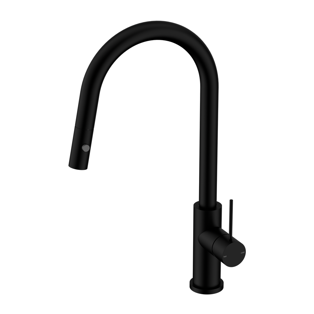 Nero Mecca Gooseneck Pullout Sink Mixer with Vegie Spray NR221908