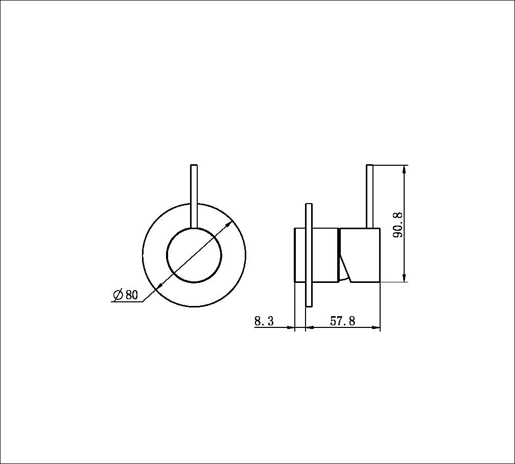 Nero Mecca Shower/Bath Mixer Up Handle Trim Kit 80mm Plate NR221911bt