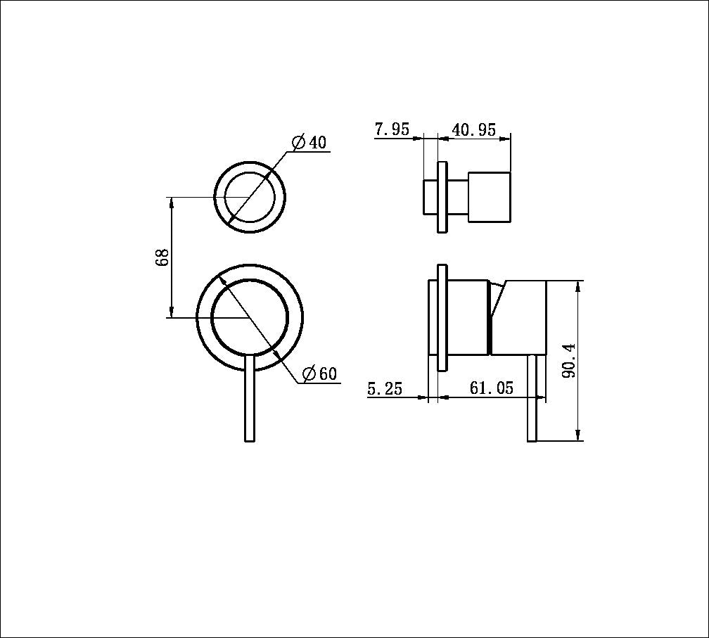 Nero Mecca Shower/Bath Diverter Mixer Trim Kit Separate Plates NR221911st