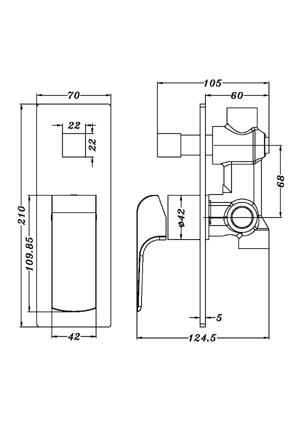 Nero Elgin Bath/Shower Diverter Mixer NR231409a