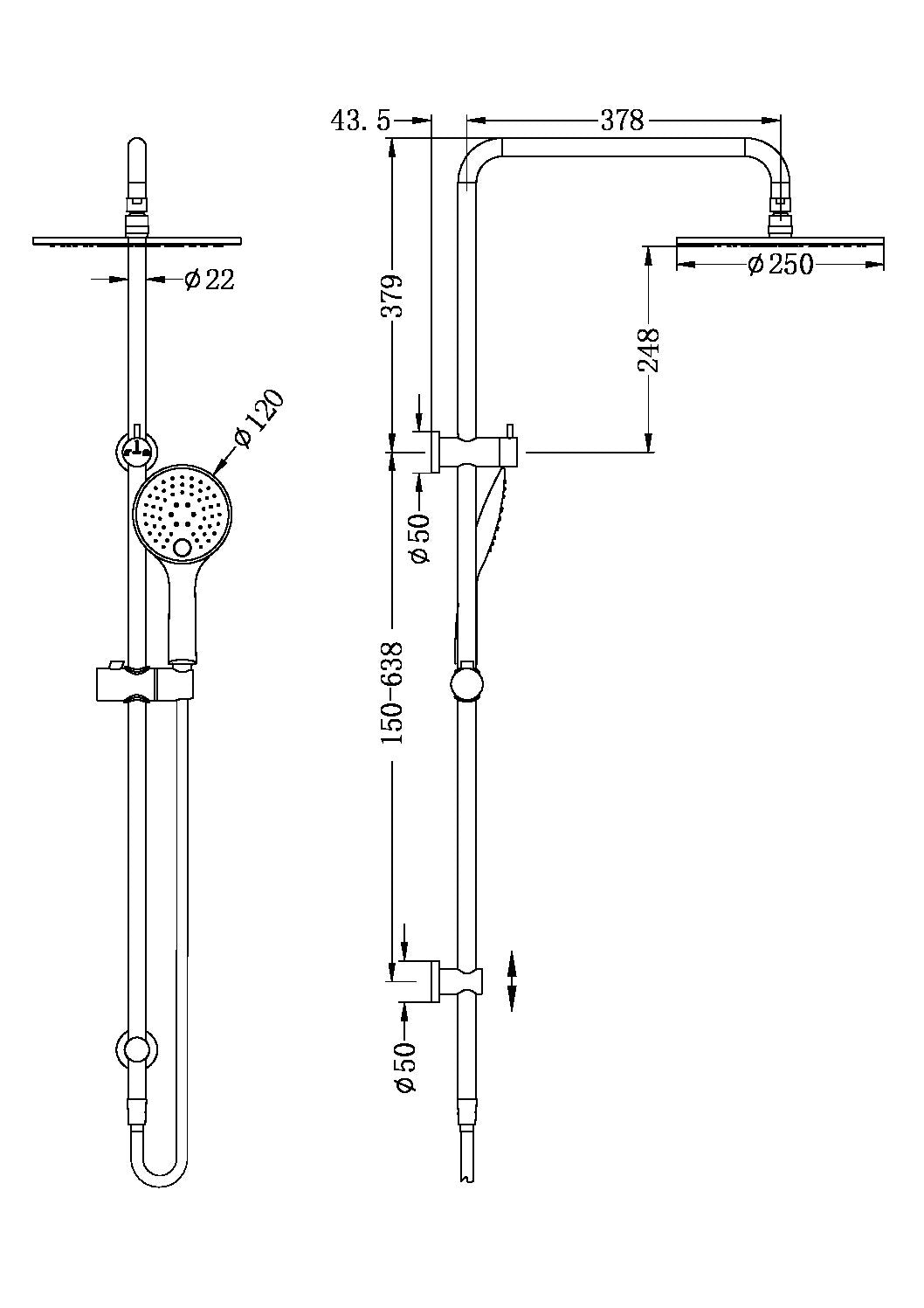 Nero Dolce/Mecca Twin Shower NR250805a