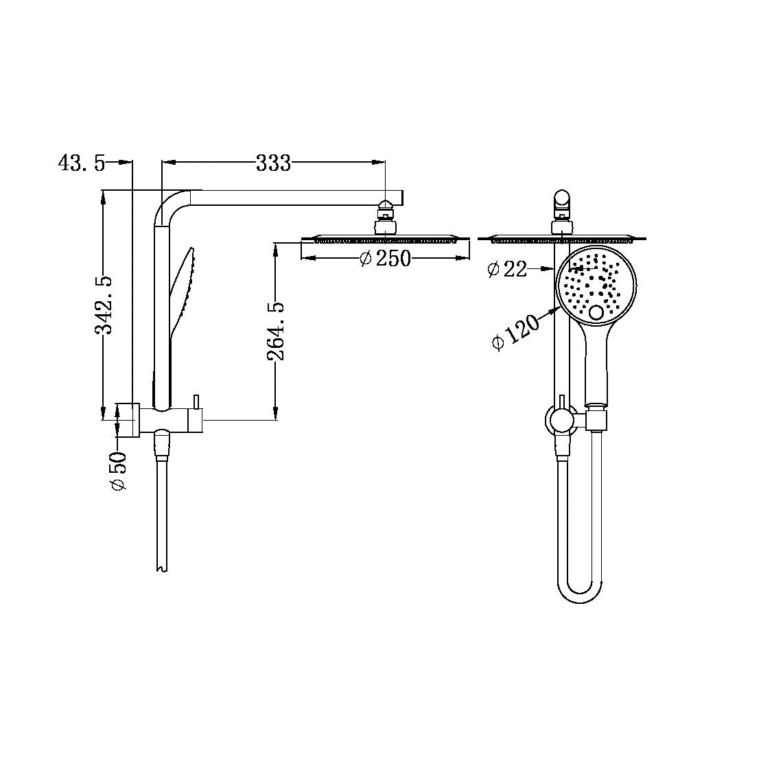 Nero Dolce/Mecca Compact Twin Shower NR250805b