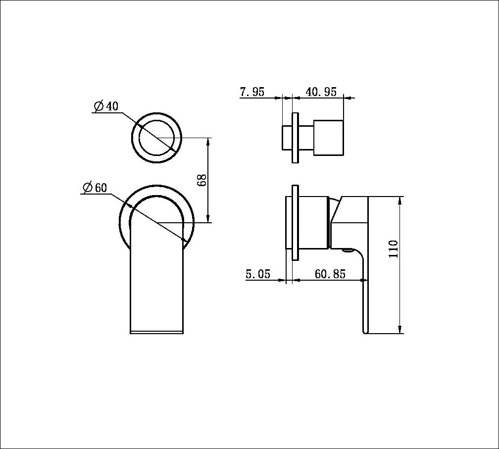 Nero Bianca Shower/Bath Diverter Mixer Trim Kit Separate Plates NR321511gt