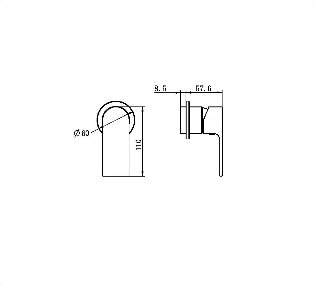 Nero Bianca Shower/Bath Mixer Trim Kit 80mm Plate NR321511dt