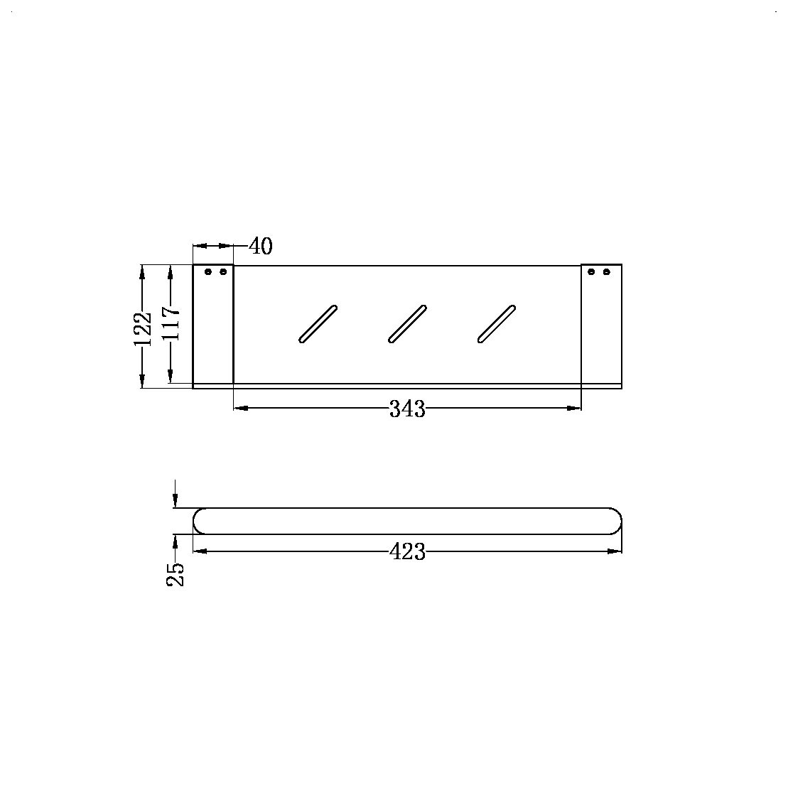 Nero Bianca Metal Shower Shelf NR9087a