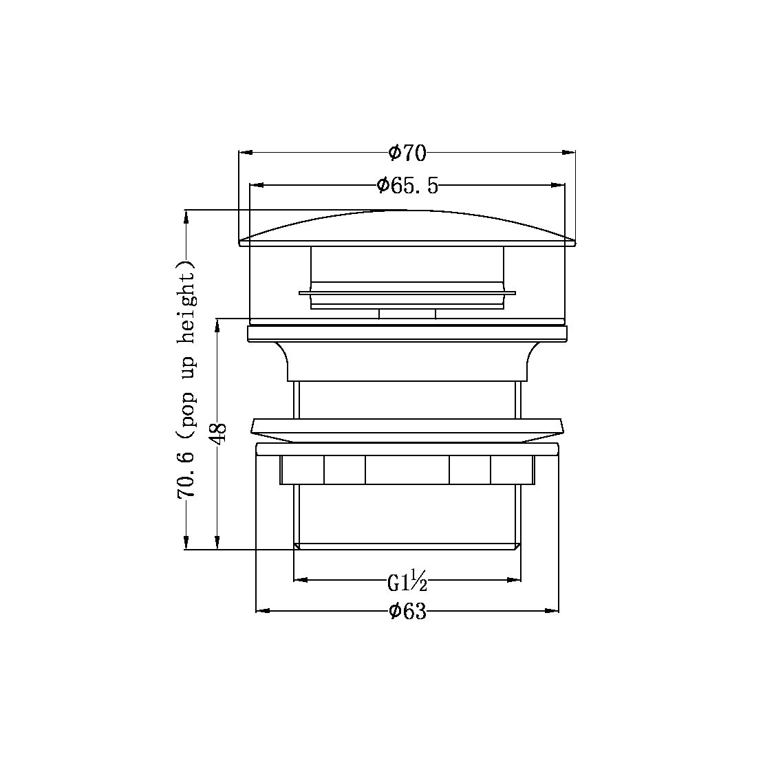 Nero 40mm Pop-Up Bath Waste NRA707
