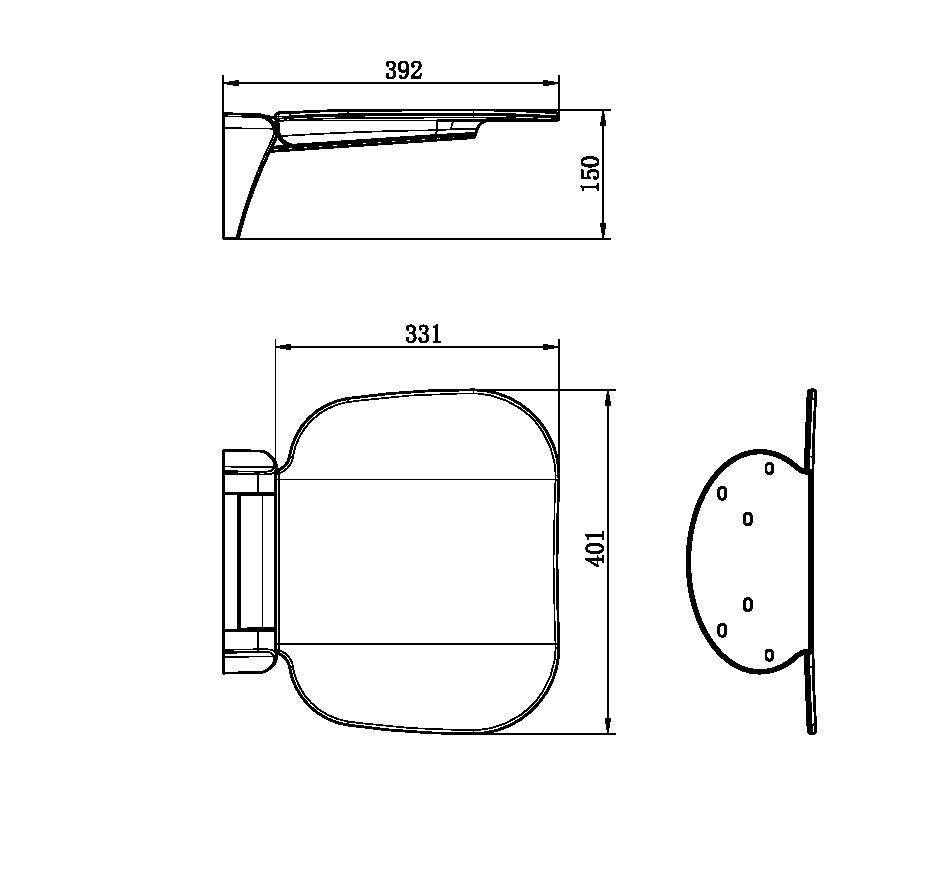 Nero Mecca Care Shower Seat 400 x 330mm NRCR0003