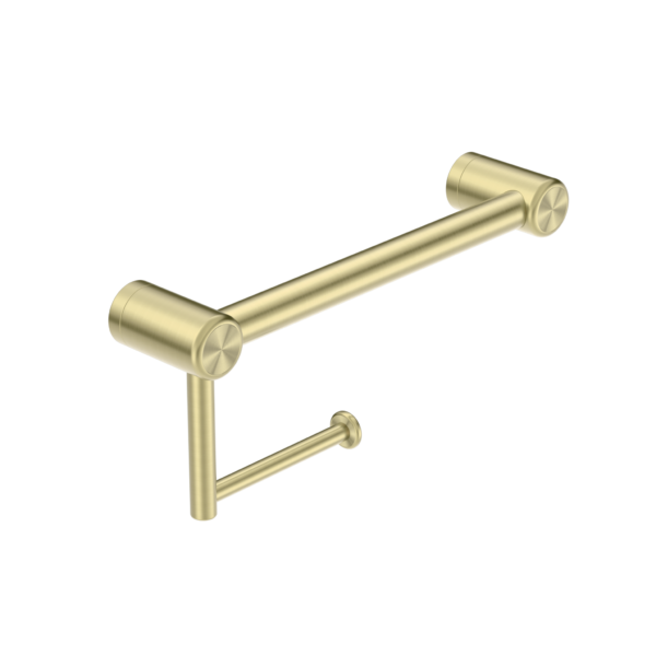 Nero Mecca Care 25mm Grab Rail with Toilet Roll Holder 300mm NRCR2512A