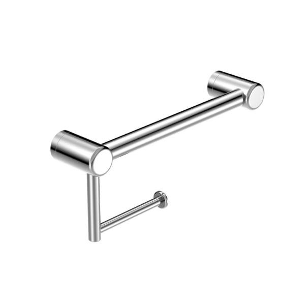 Nero Mecca Care 25mm Grab Rail with Toilet Roll Holder 300mm NRCR2512A