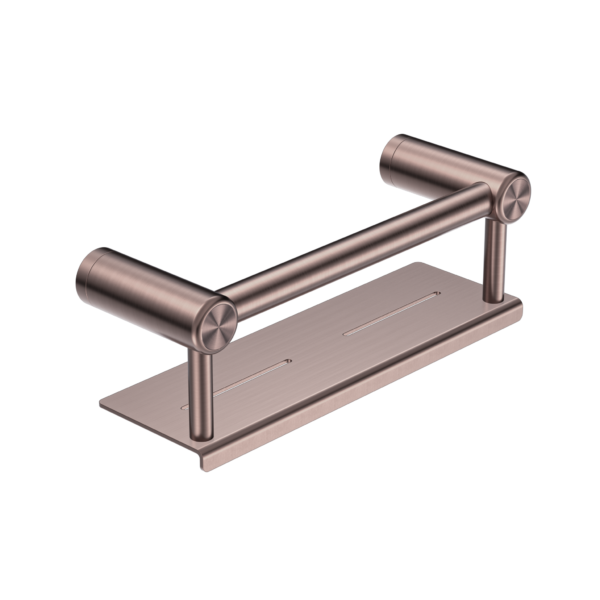 Nero Mecca Care 25mm Grab Rail with Shelf 300mm NRCR2512C