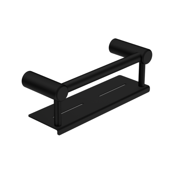 Nero Mecca Care 25mm Grab Rail with Shelf 300mm NRCR2512C