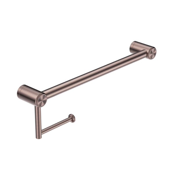 Nero Mecca Care 25mm Grab Rail with Toilet Roll Holder 450mm NRCR2518A